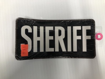 WHITE AND BLACK SHERIFF PATCH VELCRO PVC