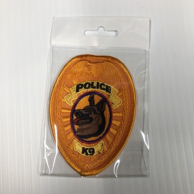 POLICE K-9 BADGE PATCH IN YELLOW