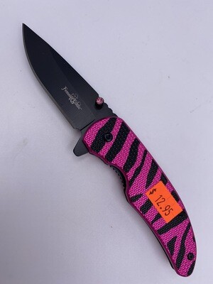 BEDAZZLED TEXTURE PINK CHEETAH STEEL KNIFE