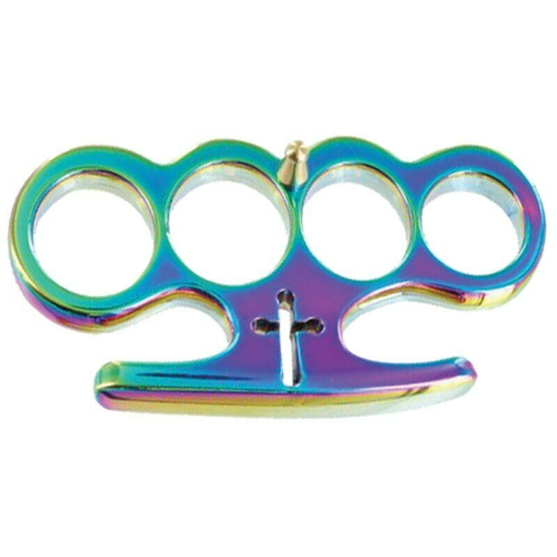 RAINBOW CROSS BRASS KNUCKLES