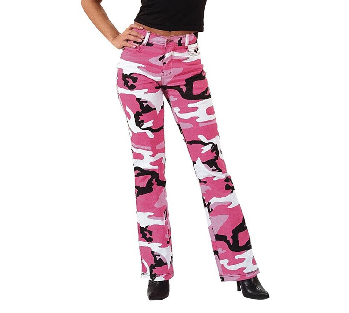 WOMANS CAMOUFLAGE FLARE STRETCH PANTS