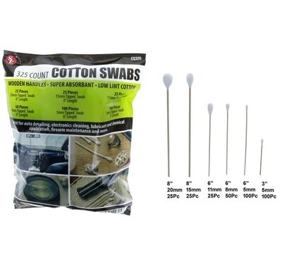 325PC ASSORTED COTTON SWABS