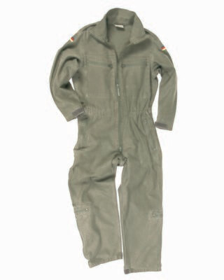 GERMAN OD UNLINED FLIGHT-MECHANIC COVERALL (USED) M