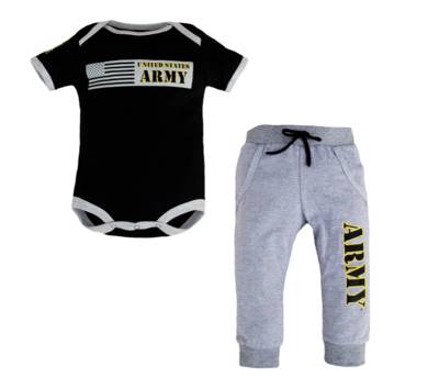 6/9MONTH 2PC ARMY JOGGER SET