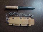 MINI 3" TACTICAL CHAIN NECKLACE KNIFE| Size| Tan