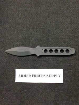 CIA Sticker Covert Dagger Thermoplastic Non-Detectable Knife 3.0 Inch Polycarbonate Double-Edge Leaf-Shaped Black Blade)