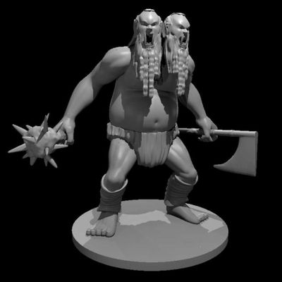 Moon Star Board Games "Ettin" miniatures for Dungeons and Dragons, Pathfinder, GURPS and more!