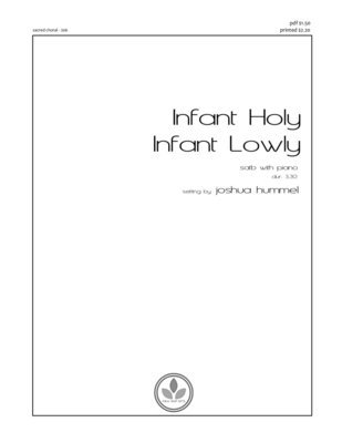 INFANT HOLY, INFANT LOWLY - SATB with piano