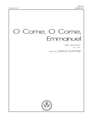 O COME, O COME, EMMANUEL - SATB with piano