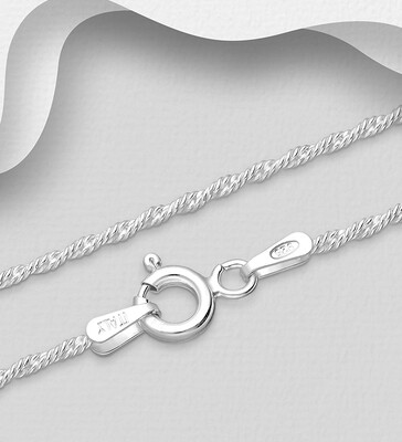 Sterling Silver Chain, 1.5 mm Wide, Made in Italy