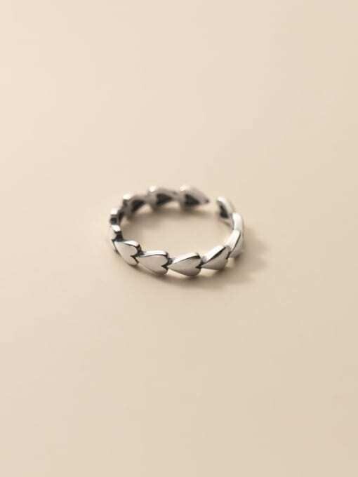 Sterling Silver Heart Vintage Band Ring