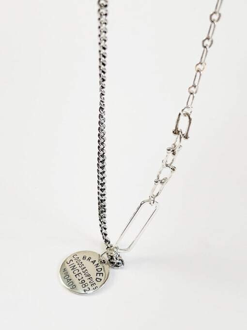 Sterling silver irregular vintage necklace