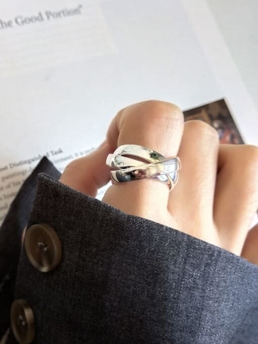 Sterling silver irregular minimalist band ring