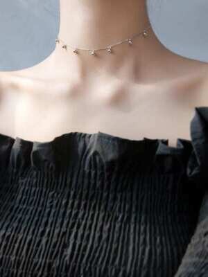 Sterling silver silver minimalist choker necklace