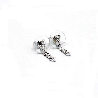 Sterling Silver Geometric Chain Minimalist Drop Earring