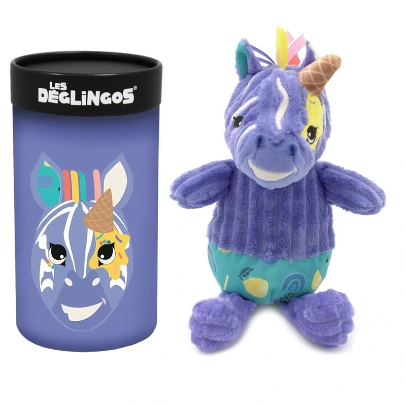Peluche avec boîte cadeau Petit Simply Kiprokos le zèbre les Déglingos