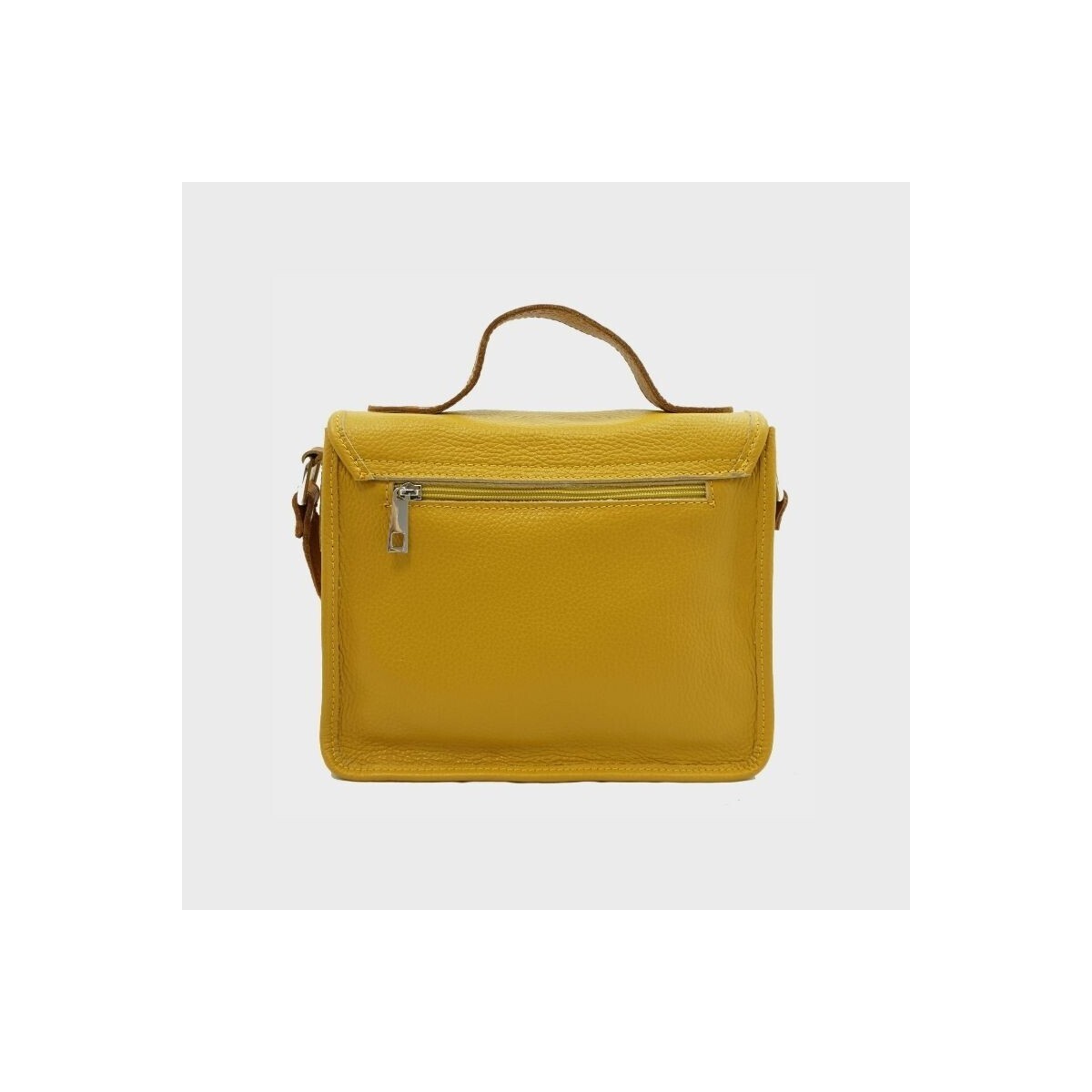 Cartable en cuir avec poche brillante Anais