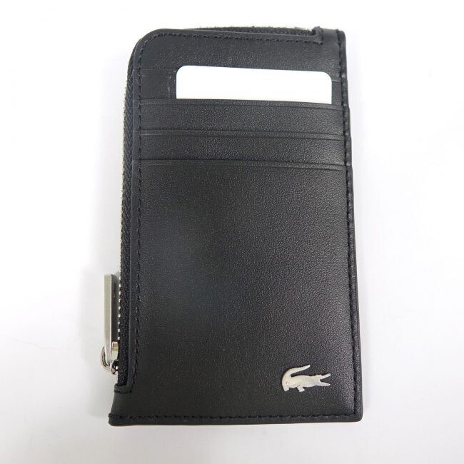 Porte-cartes zippé Fitzgerald en cuir Lacoste
