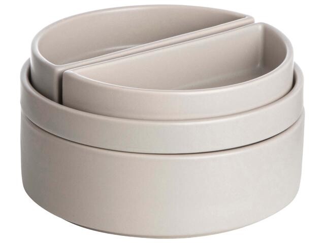 Serveerset 4-delig ø14,7x8cm Taupe