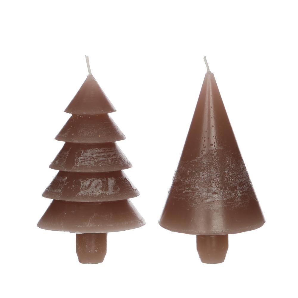 Kaars Boom Taupe lagen  12 X Ø7