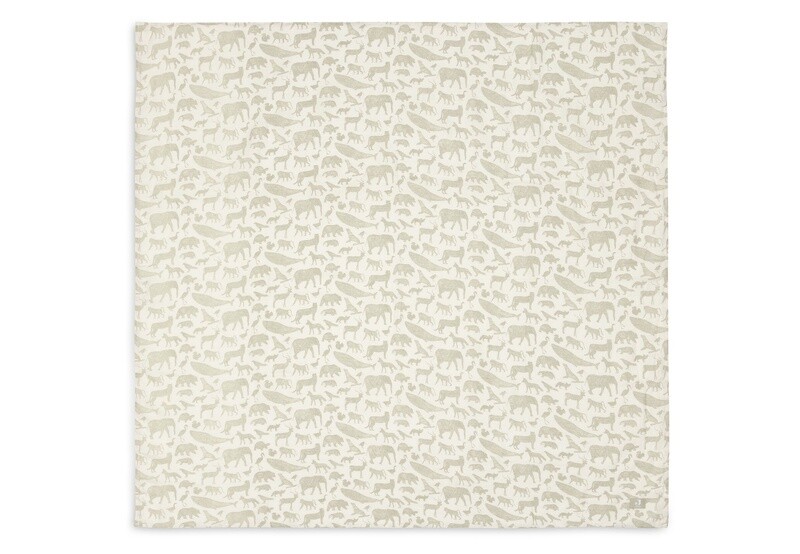 Hydrofiele Doek Large 115x115cm Animals Olive Green (2pack)