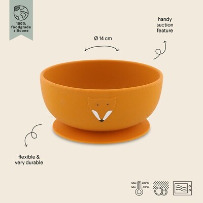 Silicone bowl with suction - Mr. Fox