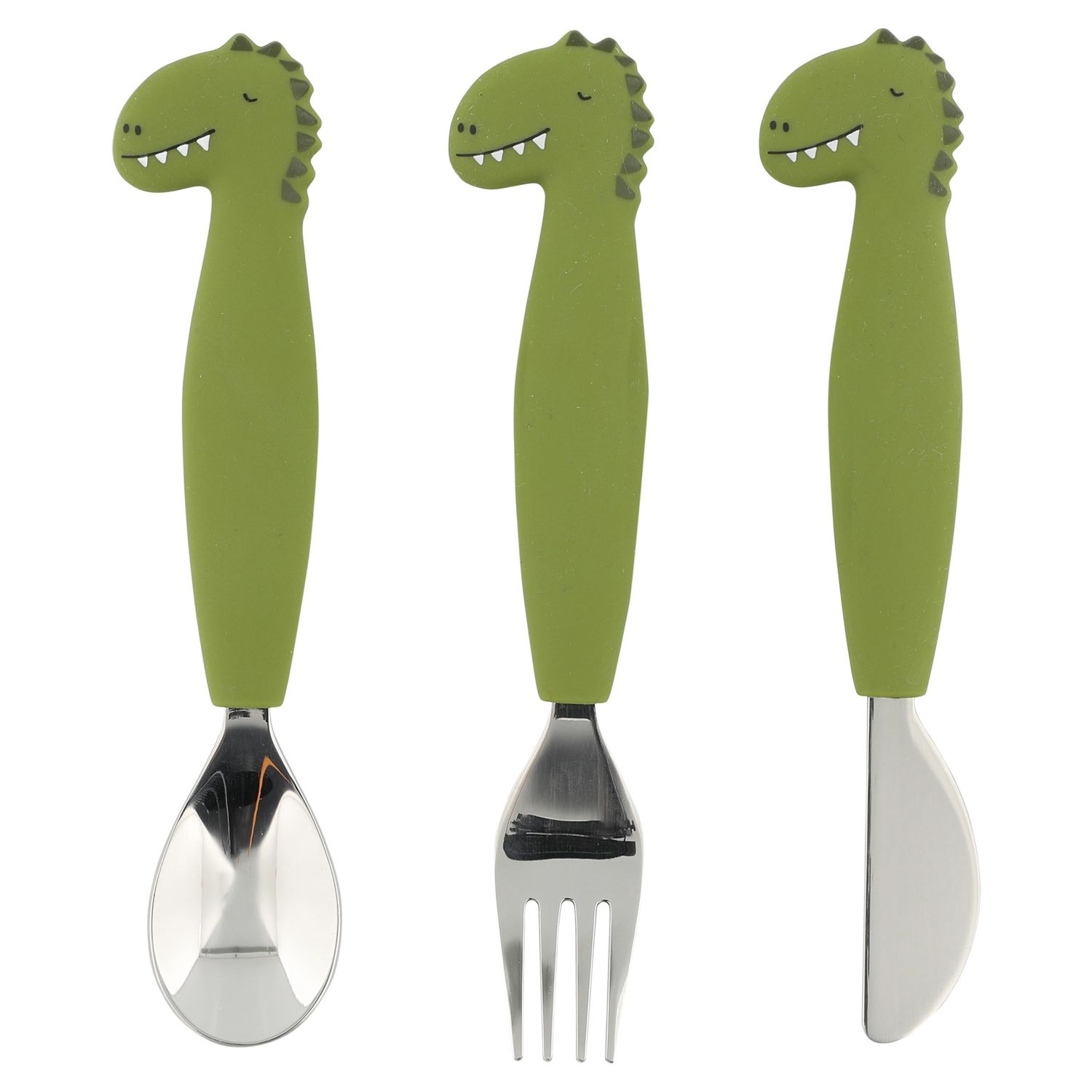 Silicone cutlery set 3-pack - Mr. Dino