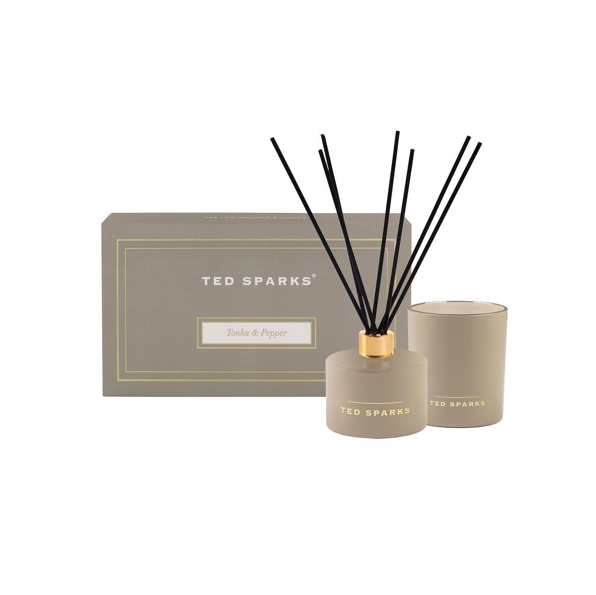 TED SPARKS -  Candle &amp; Diffuser Gift Set M - Tonka &amp; Pepper