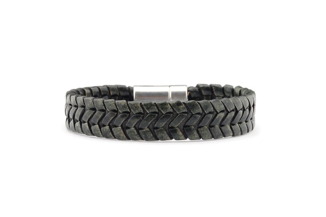 HIDDE-groen 14 mm leer pijltjes