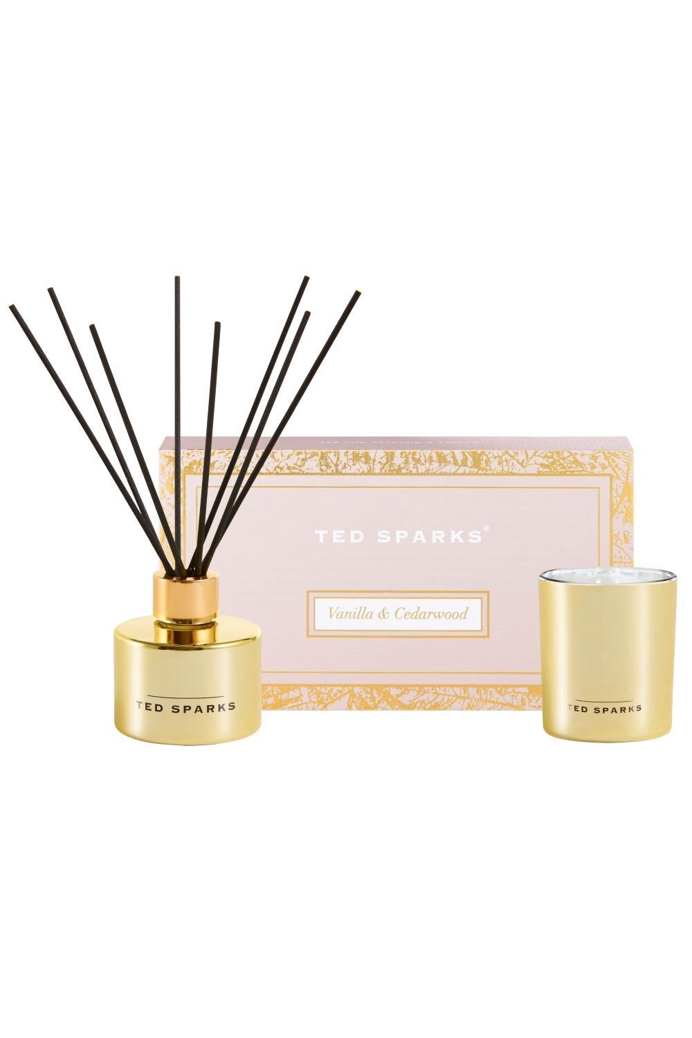 TED SPARKS - Candle &amp; Diffuser Gift Set - Vanilla &amp; Cedarwood