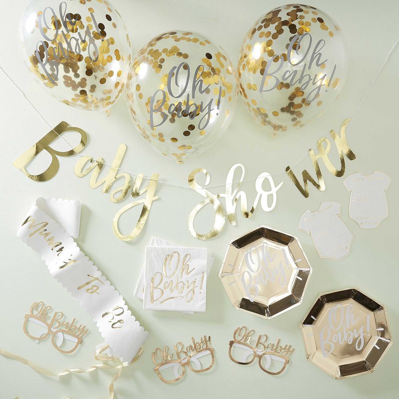 Ginger Ray - Babyshower party in a box goud