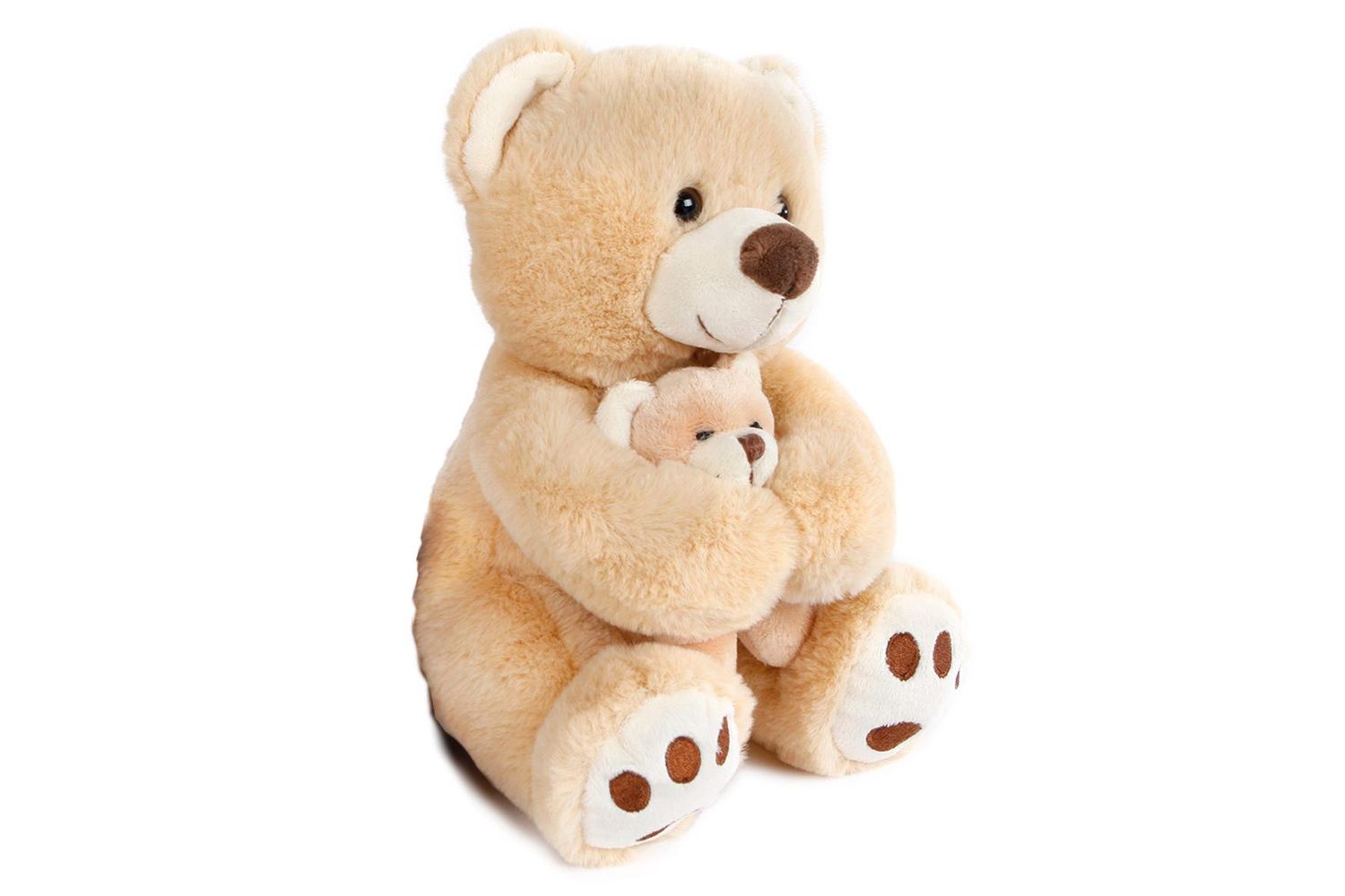 Knuffelbeer met baby licht bruin