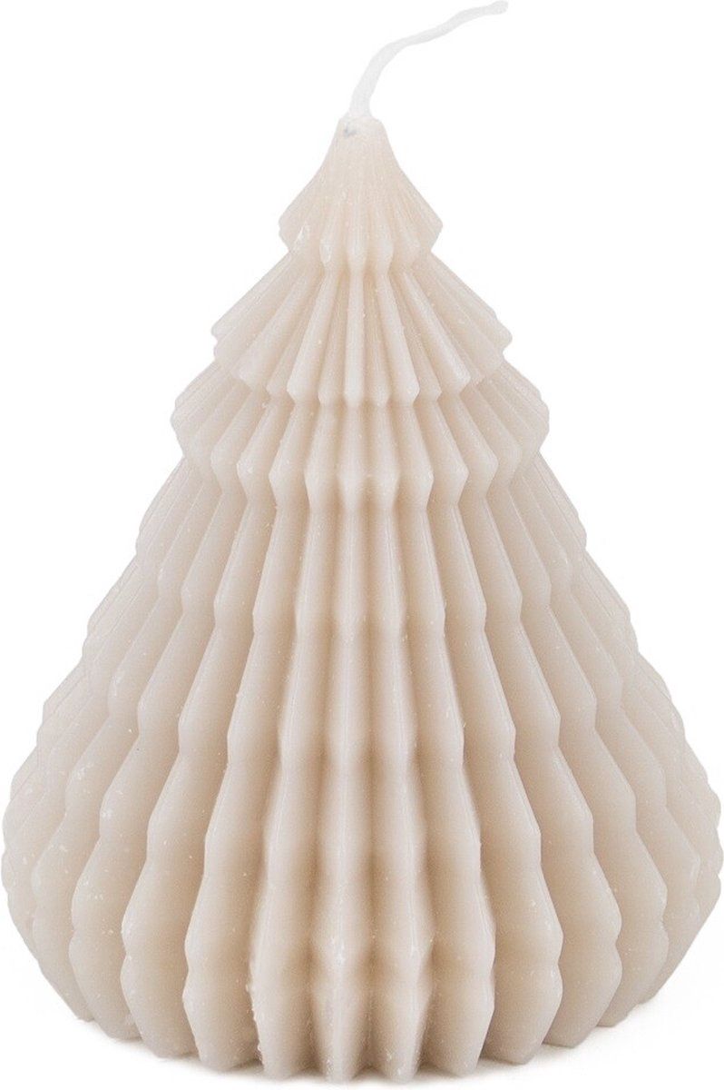 Kerstboom kaars beige