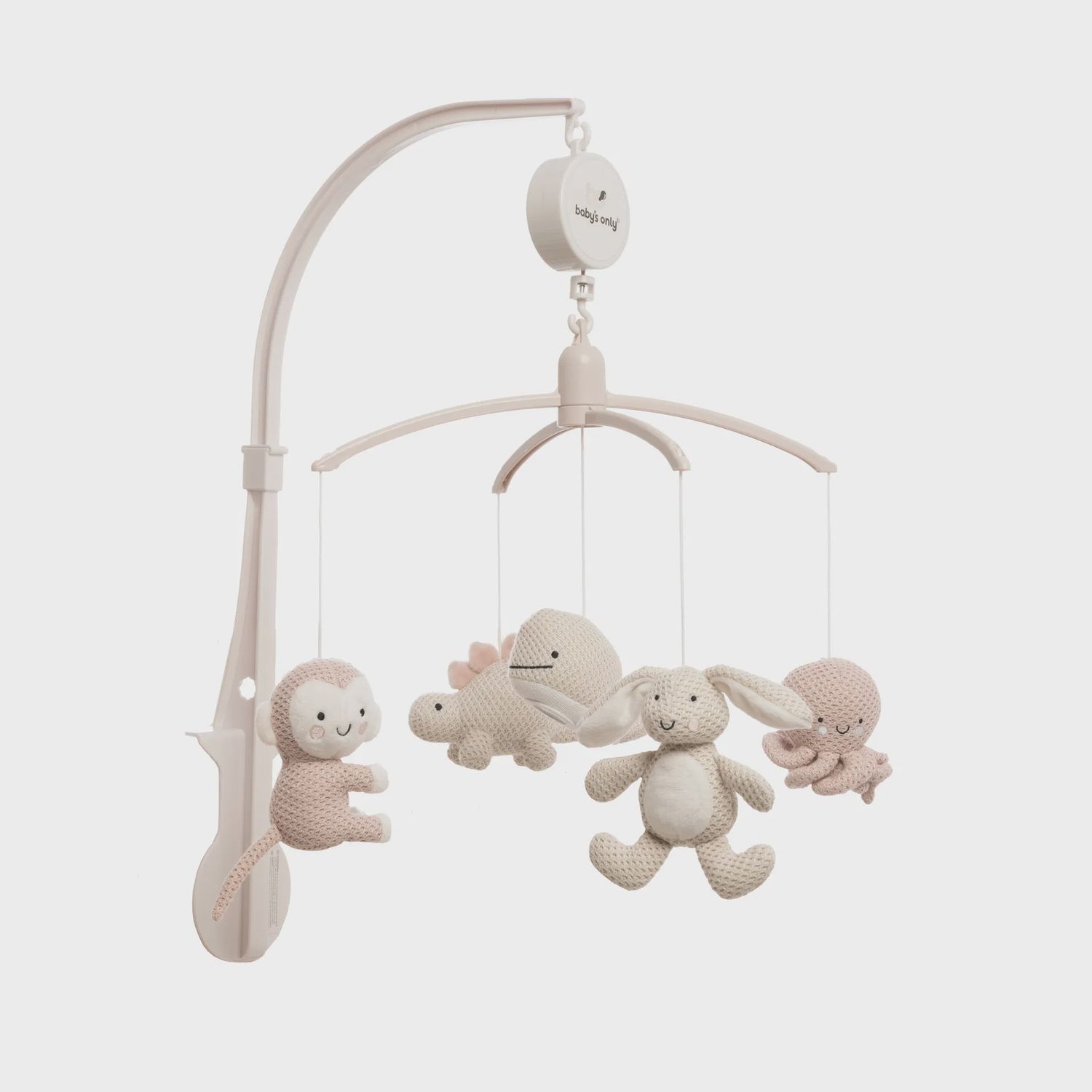 Muziekmobiel animals old pink/warm linen