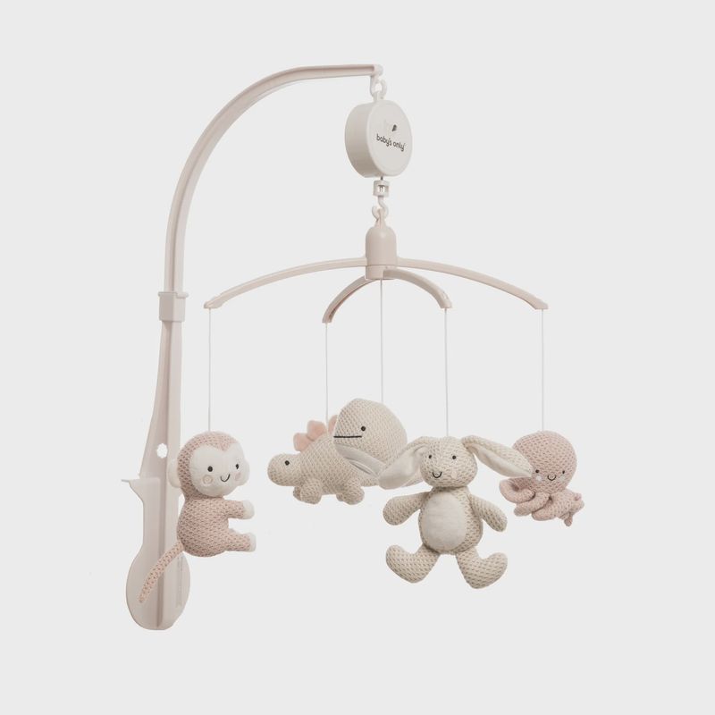 Muziekmobiel animals old pink/warm linen