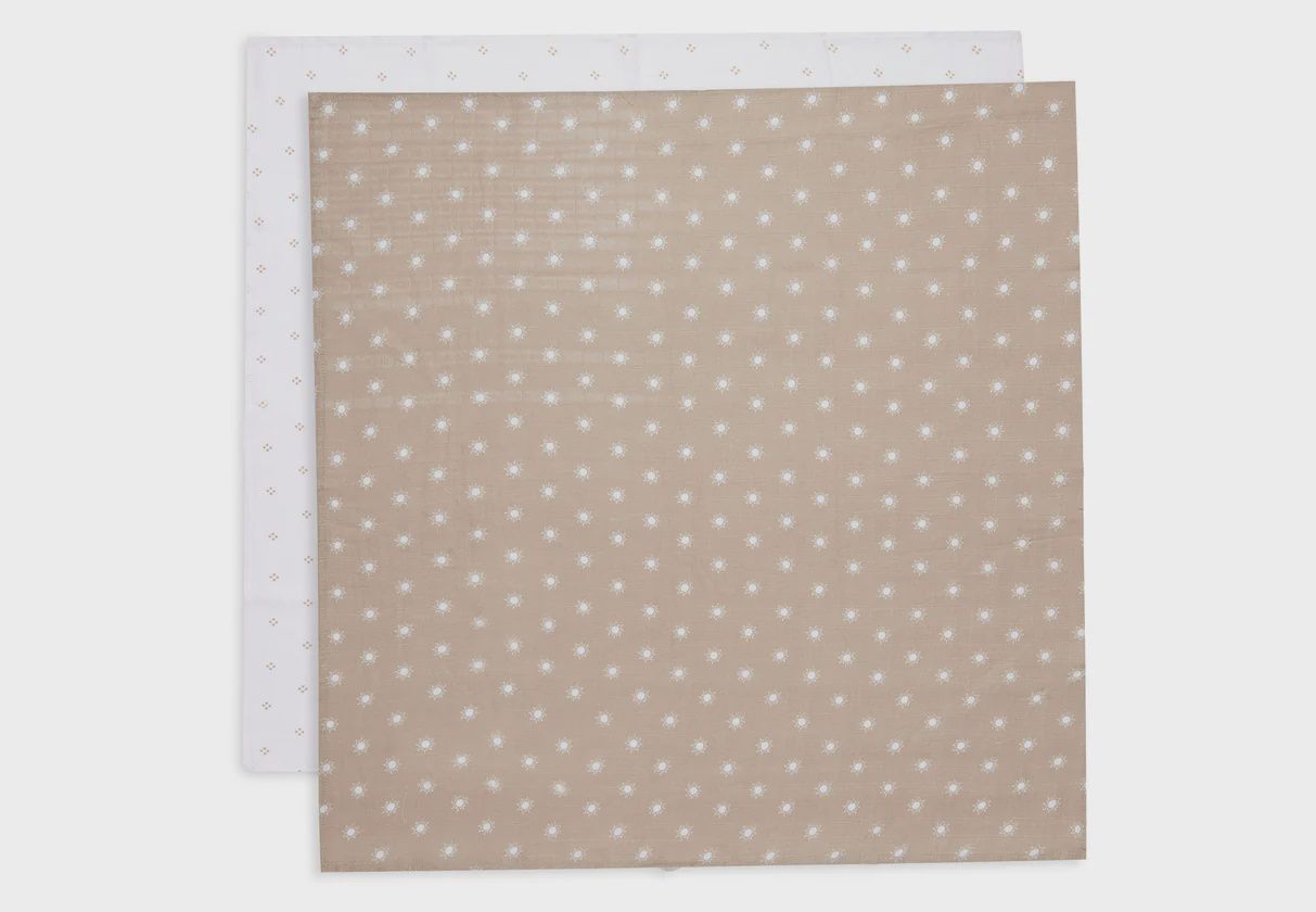 Hydrofiele Doek Small 70x70cm Pointelle&amp;Sun Biscuit GOTS(2p)