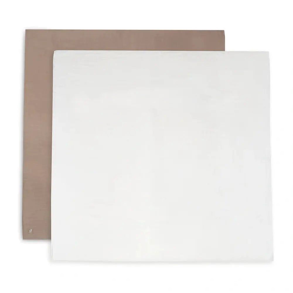 Jollein - Hydrofiele Doek Large Bamboe Katoen 115x115cm Biscuit/Ivory - 2 Stuks