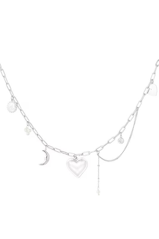 Bedelketting amore more - Zilver kleur
