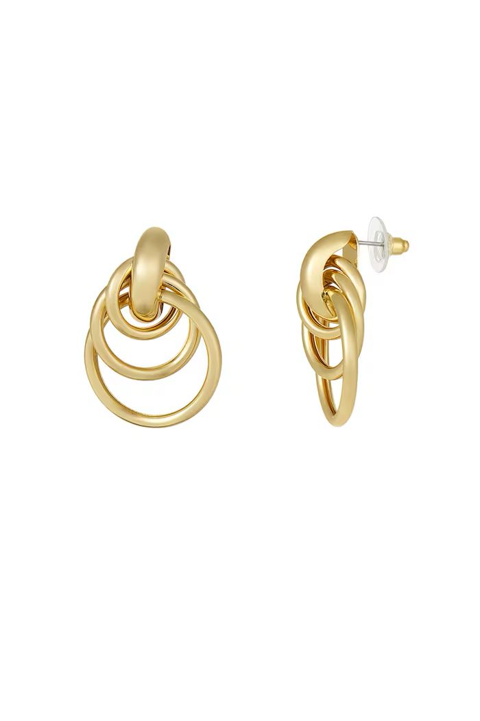 Eternal Circles oorbellen - Goud kleur