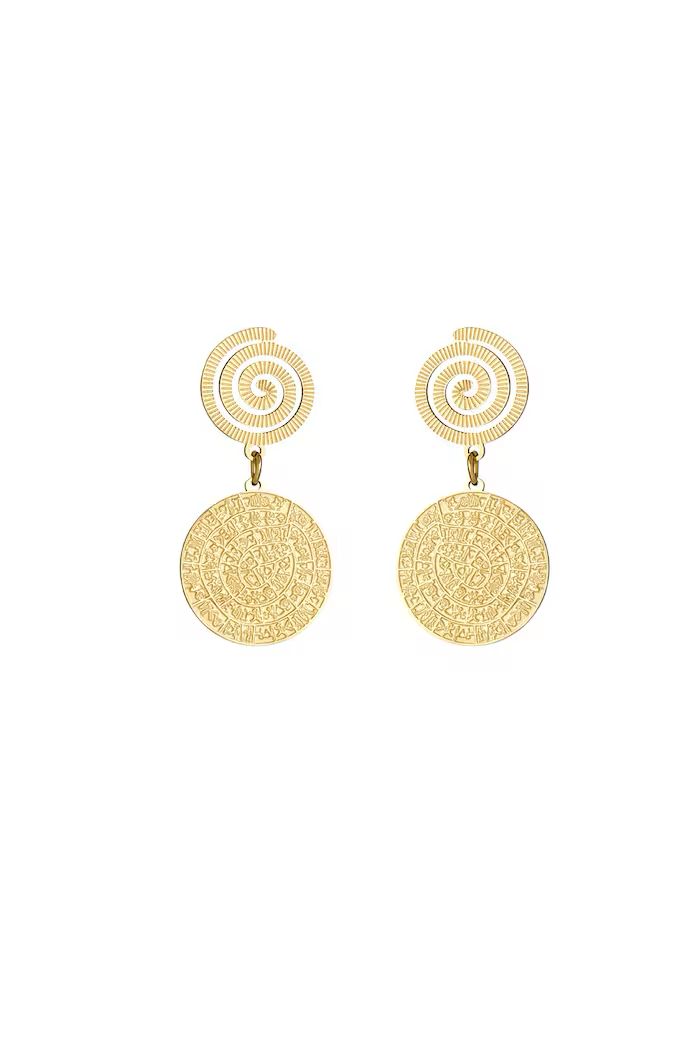Swirl oorbellen - Goud kleur
