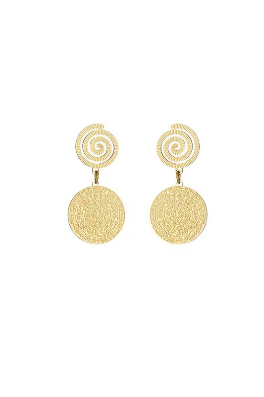 Swirl oorbellen - Goud kleur