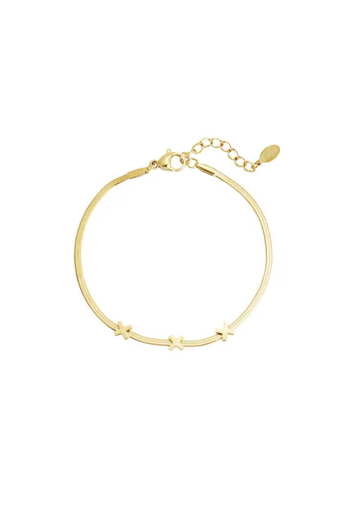 Triple X Amsterdam armband - Goud kleur