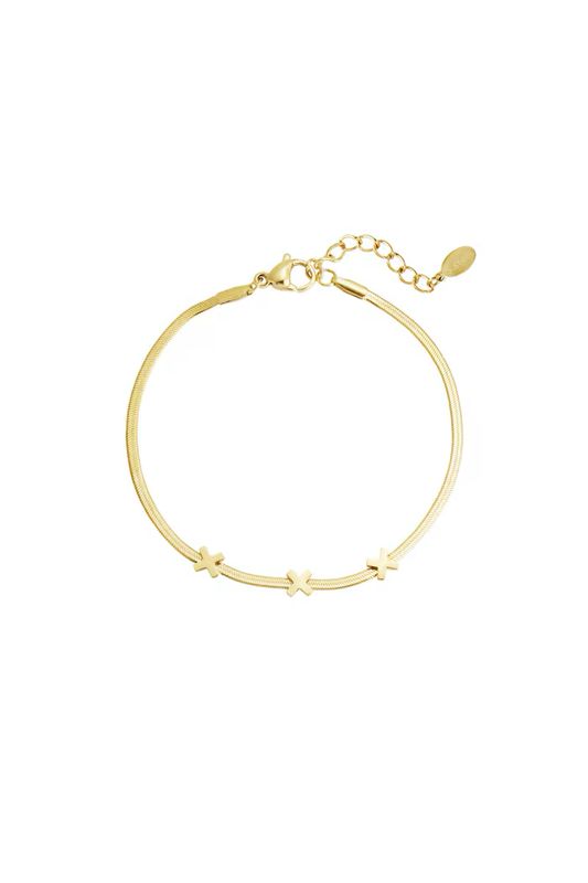 Triple X Amsterdam armband - Goud kleur