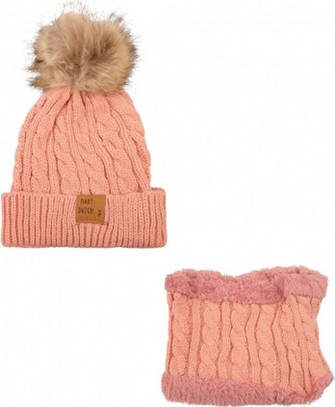 Baby Dutch - Wintermuts set roze
