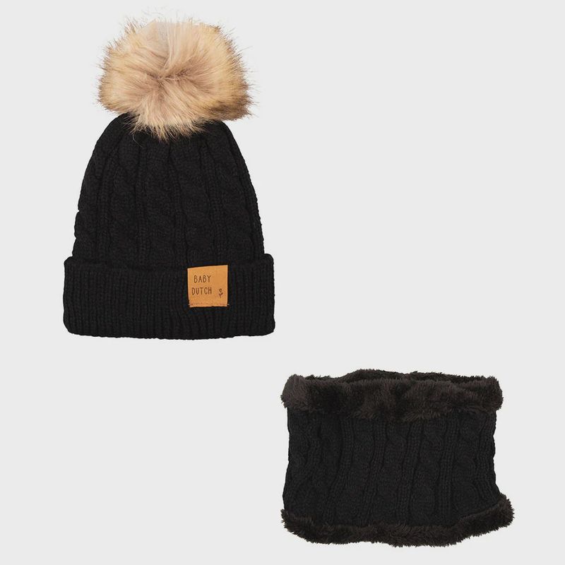 Baby Dutch - Wintermuts Set Zwart