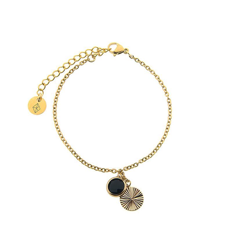 Armband #13-zwart-disc