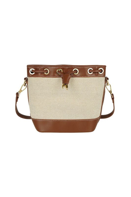 Bucket bag old money style - bruin/beige