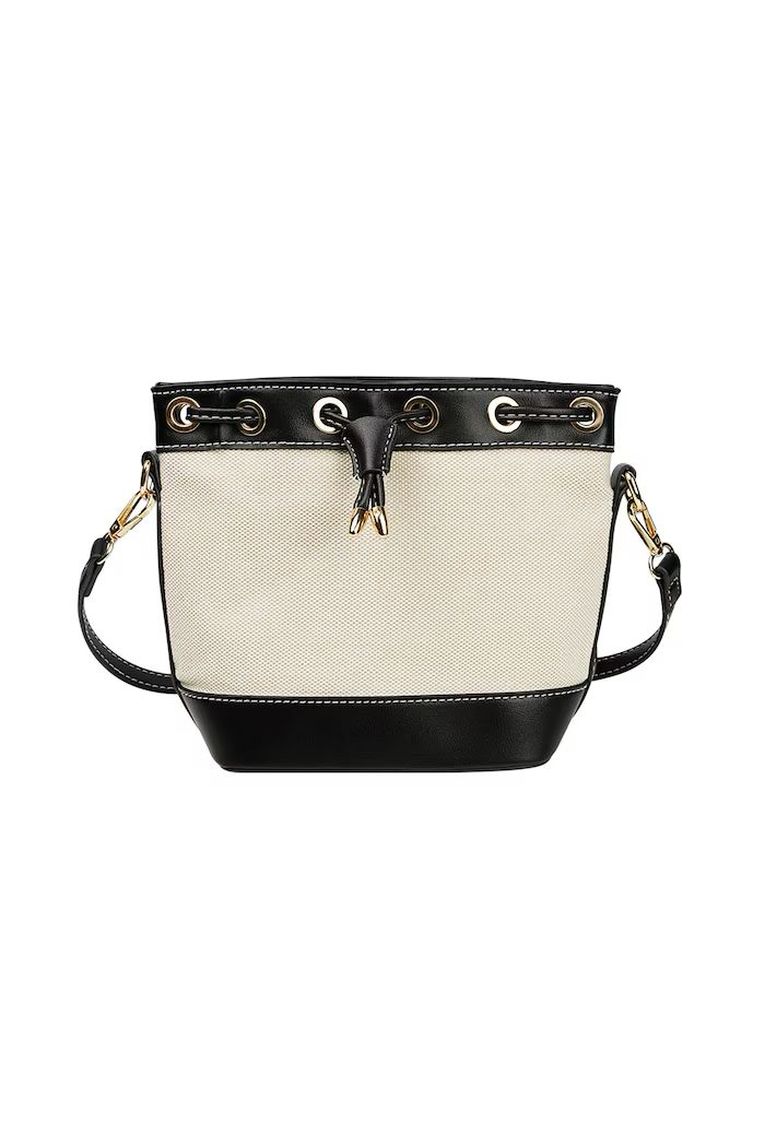 Bucket bag old money style - black/white