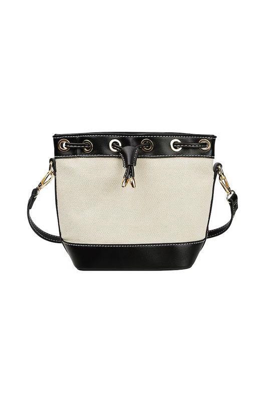 Bucket bag old money style - black/white