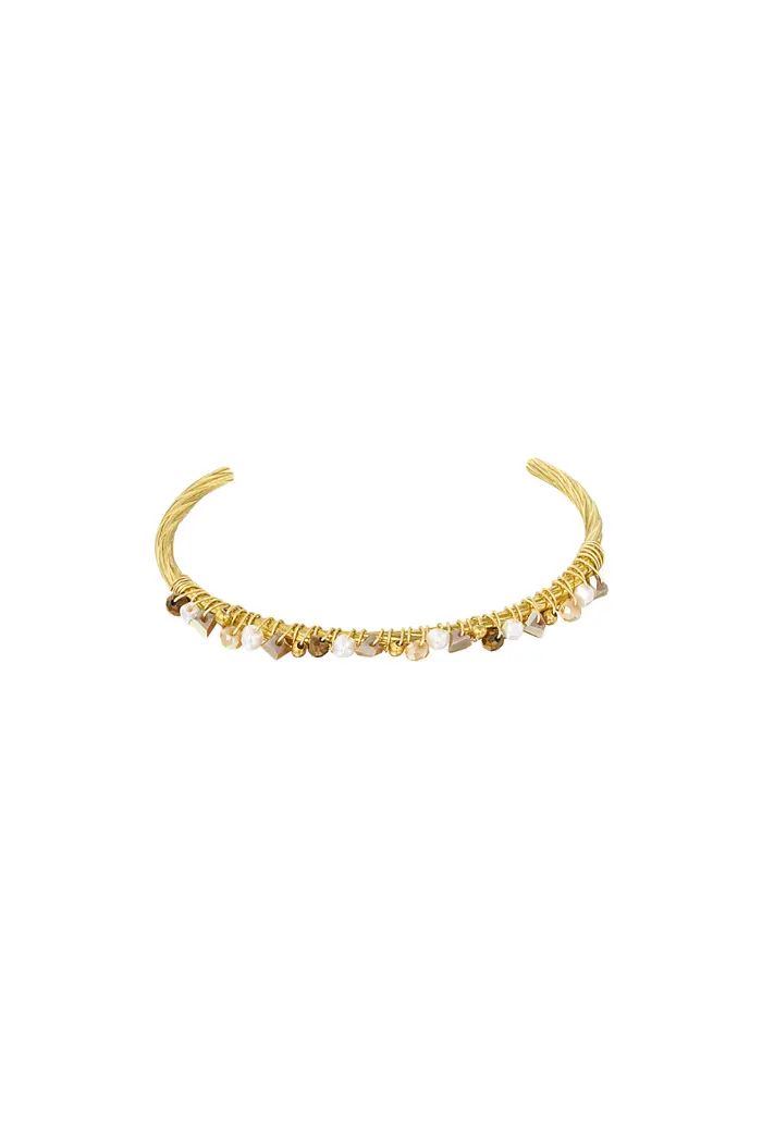 Beady Bangle bracelet - brown